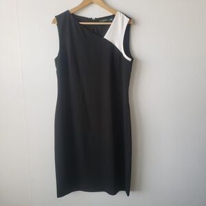 Lauren Ralph Lauren womens dress‎ size 12 color block knee length sleeveless